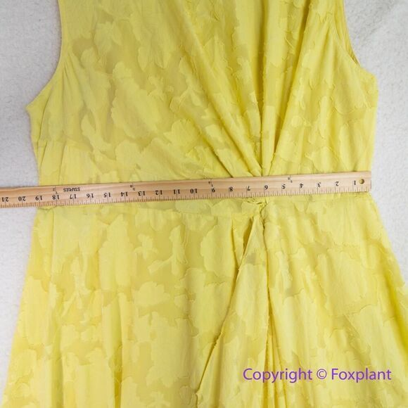 Jason Wu x Eloquii Pleated Detail Midi Dress yellow‎ floral, size 20 - Picture 7 of 16